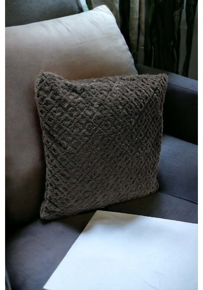 Bohem Dekoratif Yastık Kılıfı Kırlent Kılıfı 43x43 Cm Antrasit Otantik Gri