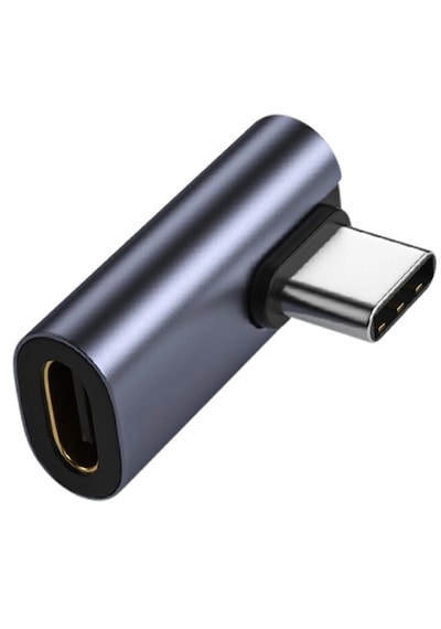 Alfais 6027 Usb Type-c Uzatıcı Çevirici Dönüştürücü Adaptör 90 Derece L Tipi Erkek - Dişi