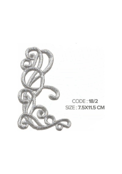 Ütü İle Yapışan Gümüş İşlemeli Motif Patch En :7.5 Cm Boy:11.5 Cm 1 Adet - 691780259