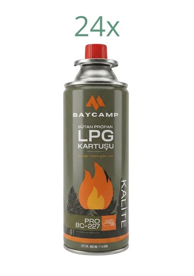Baycamp 227gr 400 Ml Butan Propan Lpg Kartuş 24 Lü Paket Çok Renkli