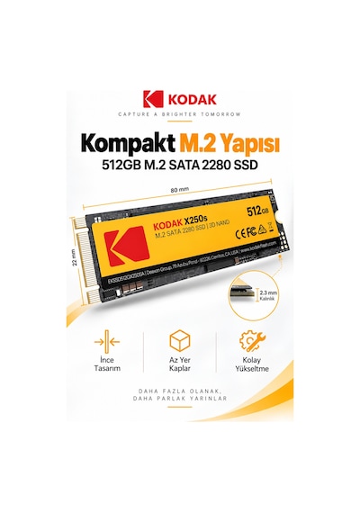 X250s 512gb M.2 Sata 2280 Ssd 520 Mb/s Okuma 500 Mb/s Yazma Hızlı Ssd