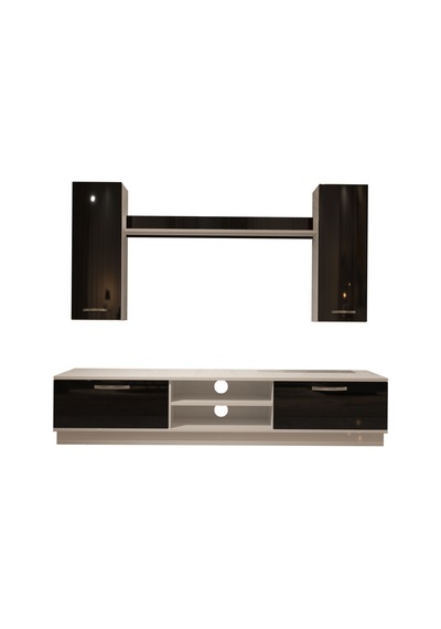 Decoraktiv Eko 5db Mdf Dvd Tv Ünitesi Tv Sehpası Beyaz - Siyah