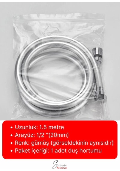 Yüksek Kalite 5 Katman Esnek Kırılmaz Çatlamaz Paslanmaz Sızdırmaz Banyo Duş Musluk Hortum 1,5 Mt Çok Renkli