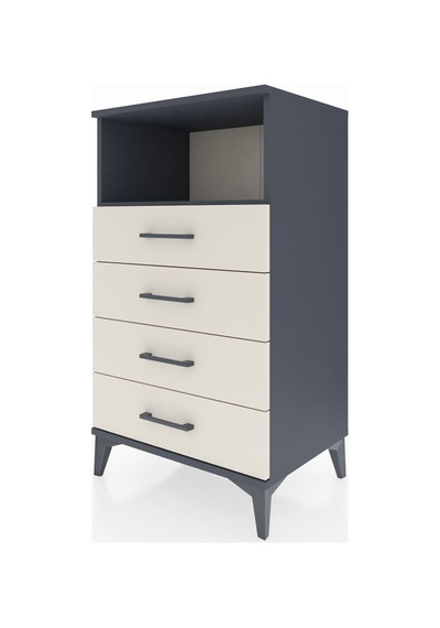 Hyperion Komodin Tek Raflı 4 Çekmeceli 60x44x106 Antrasit-aytaşı Antrasit