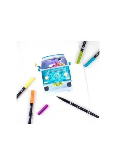 Tombow 10'Lu Retro Renkler Ab-T Dual Brush Pen G.Kalem Seti