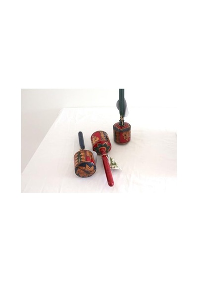 Büyük Köşeli Ahşap Maracas, Otantik Müzik Deneyimi Açık Gri