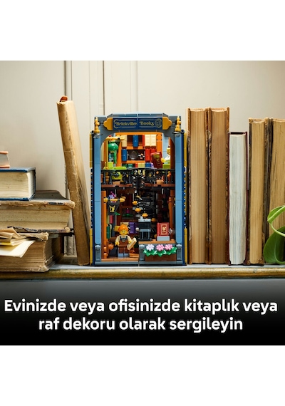 LEGO® Icons Kitabevi: Kitaplık Dekoru 11379 - Yetişkinler için Minifigür İçeren Yaratıcı Model Yapım Seti (1690 Parça)