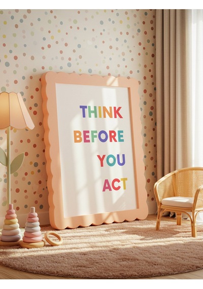 Think Before You Act Dijital Baskı Poster Çerçevesiz