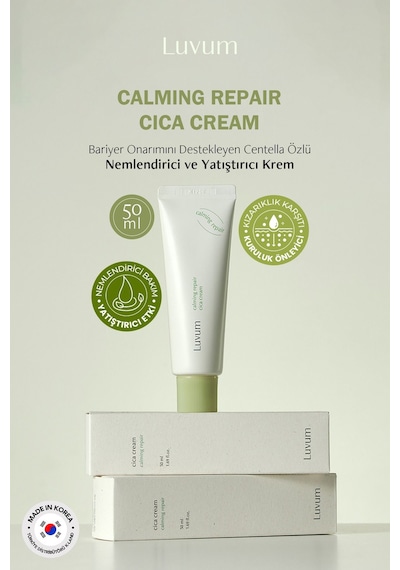 Luvum Bariyer Onarımı Destekleyen Centella Özlü Nemlendirici, Yatıştırıcı Luvum Calming Repair Cica Cream