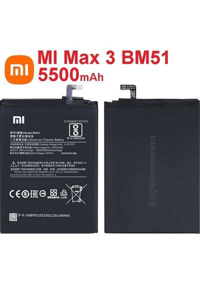 Xiaomi Mi Max 3 Mi Max3 BM51 Batarya Pil 5500mAh