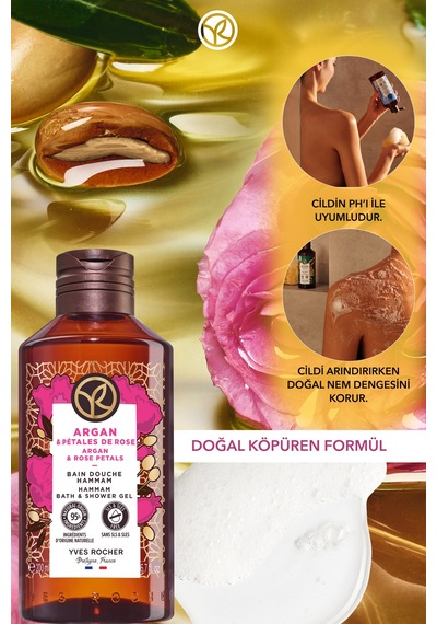Yves Rocher Duş Jeli - Nemlendirici Oryantal Argan Ve Gül - Sls,sles İçermez,vegan-200ml Diğer