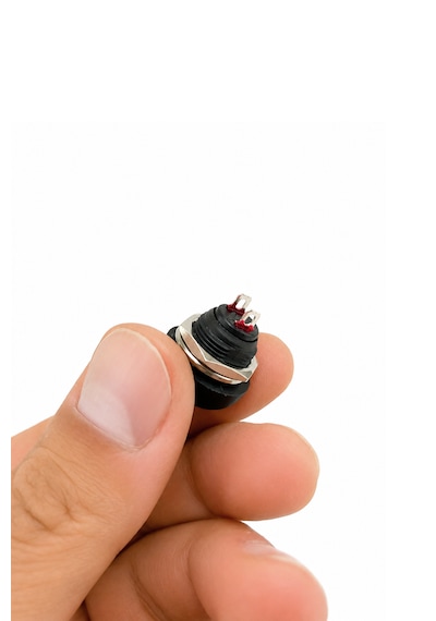 Yaylı Basmalı Anahtar Push Buton Siyah 12 Mm 50 Adet Pbs-33b 2 Pin On Off Mini Yuvarlak Su Geçirmez Anahtar 12v - 250v Ac/dc