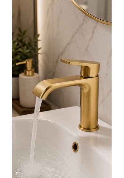 Valero Çanak Tipi Lavabo Bataryası Mat Altın Vm-1204