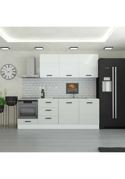240 Cm Mutfak Dolabı Mdf Kapak Tezgah Dahil Yrkn240 100 Gümüş