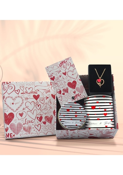 BK Gift Sevgiliye Özel Kutuda Hediye Seti, Kupa Bardak, Sevgili Hediyesi, Aşk Kolyesi, Kokulu Mum,Yıl Dönümü Hediyesi-10
