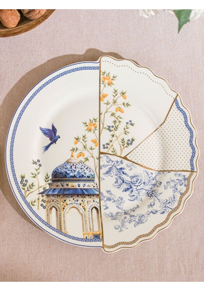 Baskılı Porselen Servis Tabağı 28 Cm Lcw Beyaz