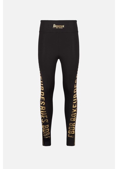 Boxeur Des Rues Lettering Printed Leggings Siyah Siyah