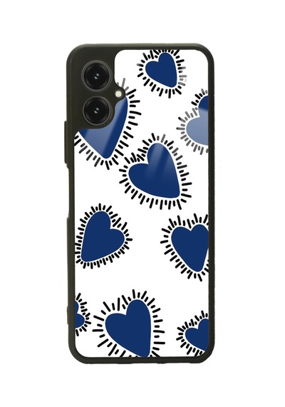 Omix X5 Mavi Kalp Tasarımlı Glossy Telefon Kılıfı Çok Renkli