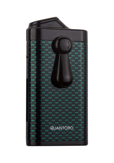 Quantoro Çift Torch Pürmüz Delicili Yeşil Karbon Desenli Metal Puro Çakmağı - Trz1149