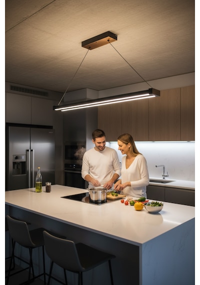 Vega Gold Lineer Led Sarkıt Avize Kumandalı Dim Edilebilir Aşağı Işık Beyaz Işık