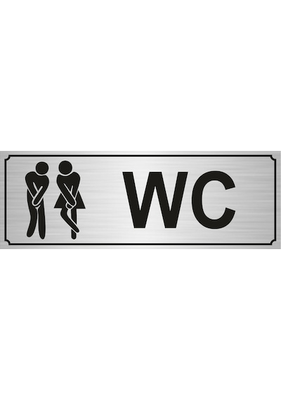 Bay Bayan Wc Yazısı 7*20Cm Gümüş Altın Renk Metal S01