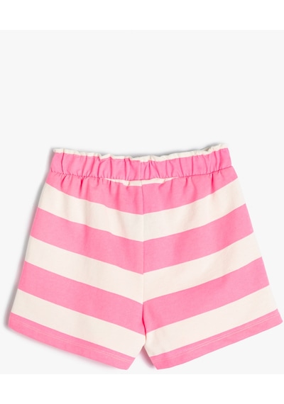 Koton Şort Beli Bağlamalı Pamuklu Pembe Çizgili 4skg40083ak Pembe Koton Şort Beli Bağlamalı Pamuklu Pembe Çizgili 4skg40083ak Pembe
