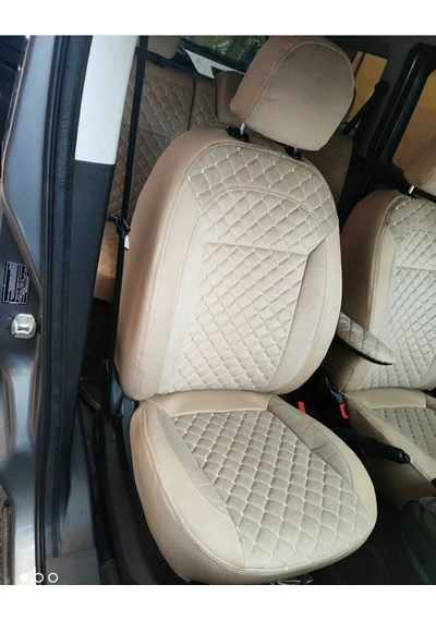 Fiat Doblo 2011 22 Arası Arka Sırt Arka Oturma 2 1 Krem Zemin Krem Nakışlı Taytüyü Krem Deri