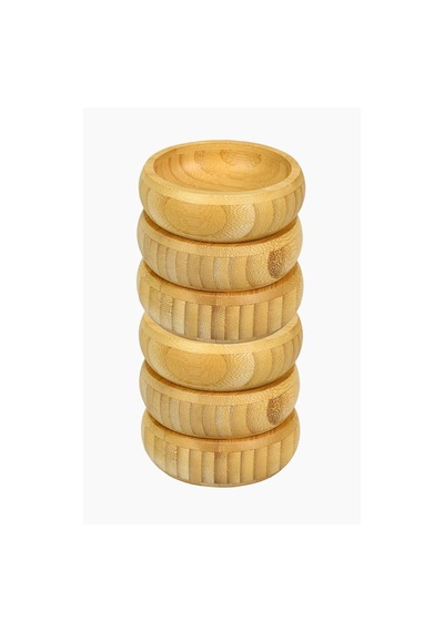 Bambu Ahşap Sosluk Ve Çerezlik 10 Cm 6'lı Set Bambu