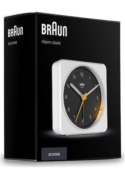 Braun Bc03wb Beyaz-siyah Klasik Seyahat Analaog Alarmlı Masa Saati Brn.bc03wb
