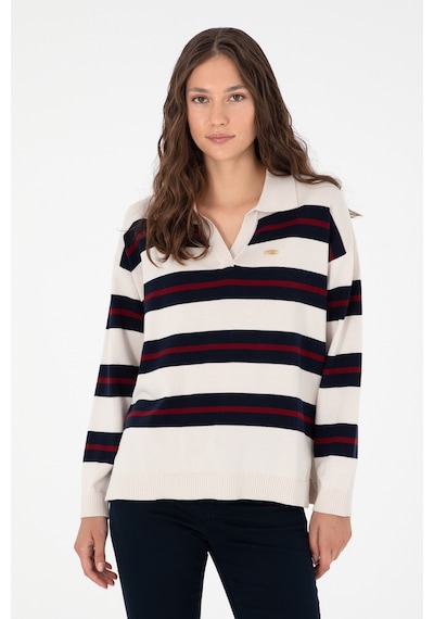 U.S. Polo Assn. Kadın Krem Polo Yaka Kazak 50297089-VR071