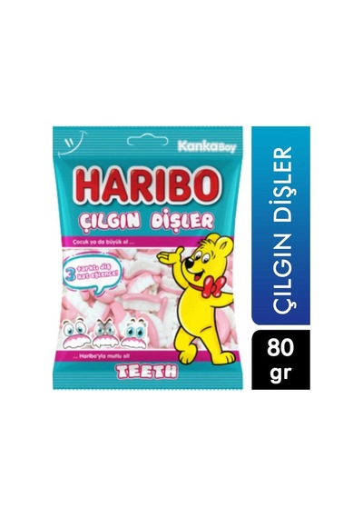 Haribo Yumuşak Şekerleme 80 Gr Çılgın Dişler 24'li Paket