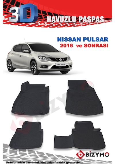 Nissan Pulsar 2016 Ve Sonrası 3D Paspas Takımı Bizymo