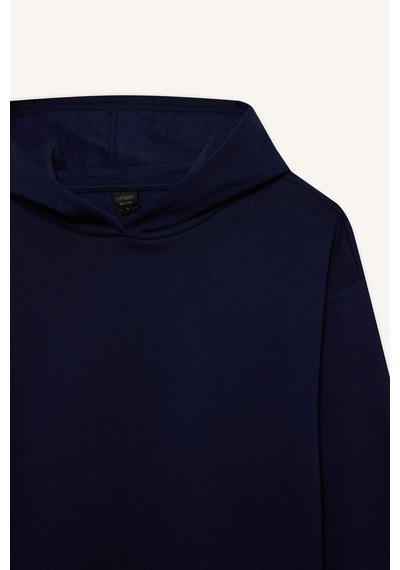 Defacto Relax Fit Kapüşonlu Basic Düz Kalın Sweatshirt D9935ax25wnnv251 Lacivert