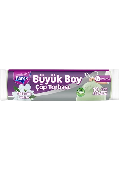 Büyük Boy Büzgülü Çöp Torbası Paketi Çilek, Limon, Yasemin Ve Kiraz Çiçeği Kokulu