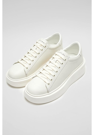 Lufian 112230221 Gage 25k Erkek Hakiki Deri Klasik Sneaker Beyaz Beyaz