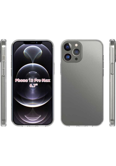 Apple Uyumlu iPhone 13 Pro Max Kılıf Zore Süper Silikon Kapak Renksiz