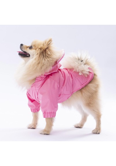 Pembe Sydney Köpek Montu Köpek Yağmurluk Köpek Kıyafeti Köpek Elbisesi