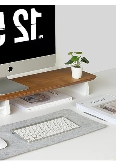 Ahşap Monitör Yükseltici Standı - Meşe Renk
