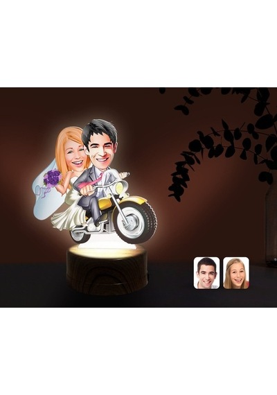 Kişiye Özel Evleniyoruz Karikatürlü Dekoratif 3D Biblo Led Işıklı (481495214)