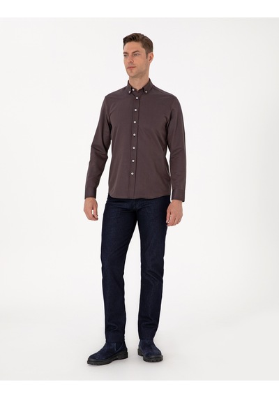 Pierre Cardin Erkek Koyu Kahverengi Gömlek Desenli 50311487-vr084 Koyu Kahverengi