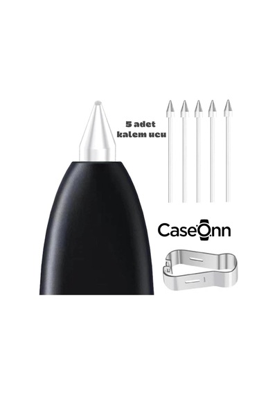 Caseonn, Plus Kalem Ucu 5 Adet Beyaz Beyaz Galaxy Tab S10 Fe İle Uyumlu
