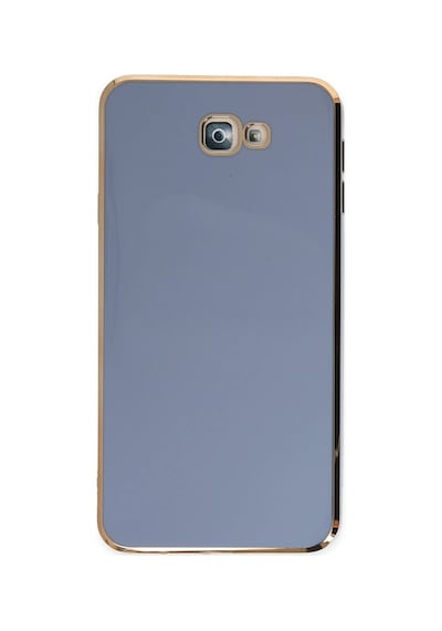 Uray Store Samsung Galaxy Uyumlu  J7 Prime Kılıf Volet Silikon - Mavi
