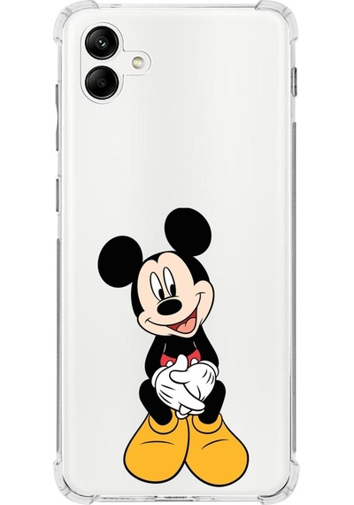 Samsung Uyumlu Galaxy A04 Köşe Korumalı Antişok Kapak Mickey Mouse Tasarımlı Şeffaf Kılıf