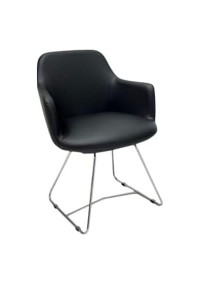 Atom Ofis Melik Siyah Deri Misafir Bekleme Koltuğu, Metal Ayak, Sabit, 43x41x80 Cm Çok Renkli Atom Ofis Melik Siyah Deri Misafir Bekleme Koltuğu, Metal Ayak, Sabit, 43x41x80 Cm Çok Renkli