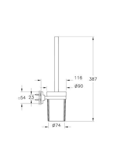 Root A44811 Duvardan Tuvalet Fırçalığı, Krom Beyaz - Çok Renkli