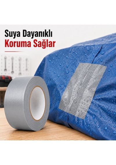 Sanplaza Gri Tamir ve İzolasyon Bandı 48mm 10mt Suya Dayanıklı Duct Tape Sırdırmazlık Bandı 2 Adet