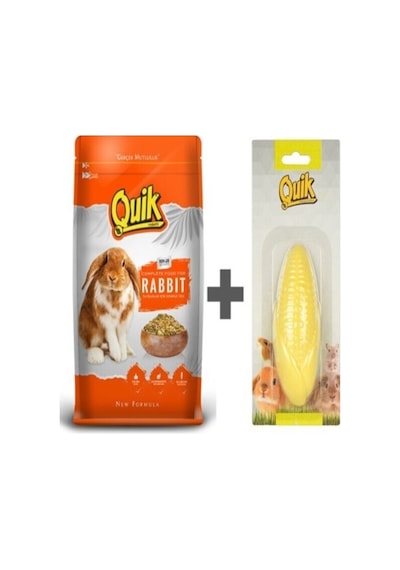 Quik Tavşan Yemi 750 Gr + Kalsiyum Mısır Kemirme Seti