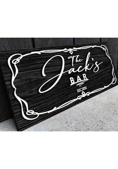Bk Gift Kişiye Özel Kabartma Tasarım Siyah Ebony Ahşap Bar Tabelası, Home Bar Tabela, Rustik Ev Dekorasyonu, Duvar Dekoru-4