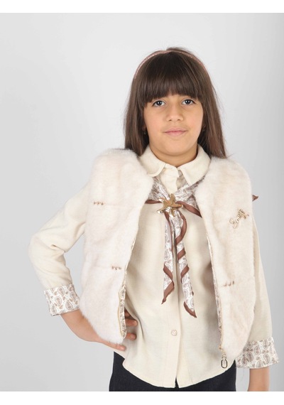 Xo Kids Kız Çocuk 3lu Alt Üst Takım 7-14 Yaş 3904-4904 Ekru