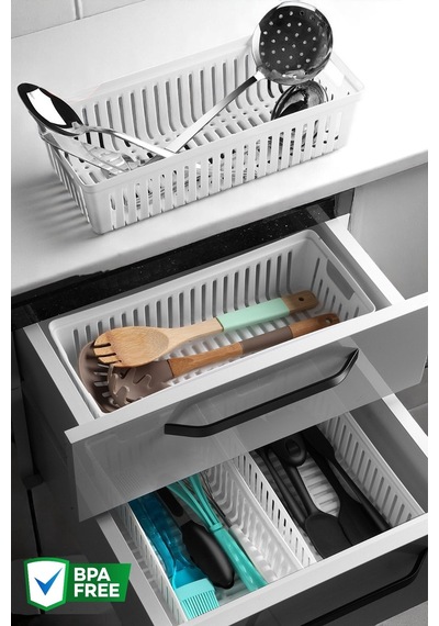 4 Adet Çekmece İçi Bıçaklık & Kaşıklık Organizer